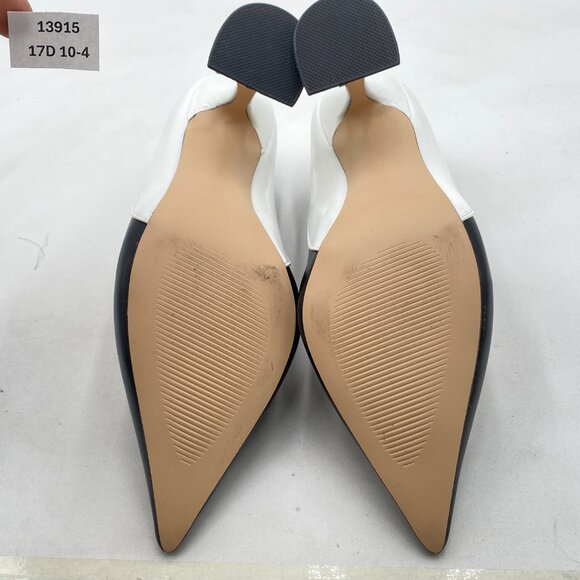 YDN Black/White Pointed Toe Slip on Pumps Special High Heel Shoe for Party Lady - Picture 7 of 8